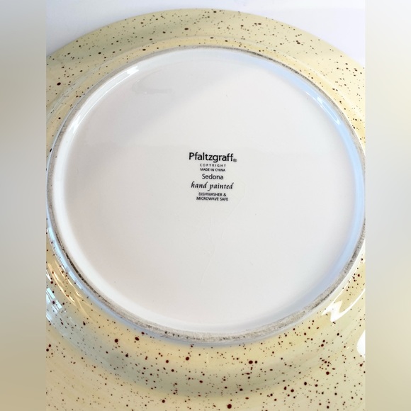 Vintage Pfaltzgraff Plates Sedona Handpainted 12” Chop Plates Large Stoneware - Picture 6 of 6